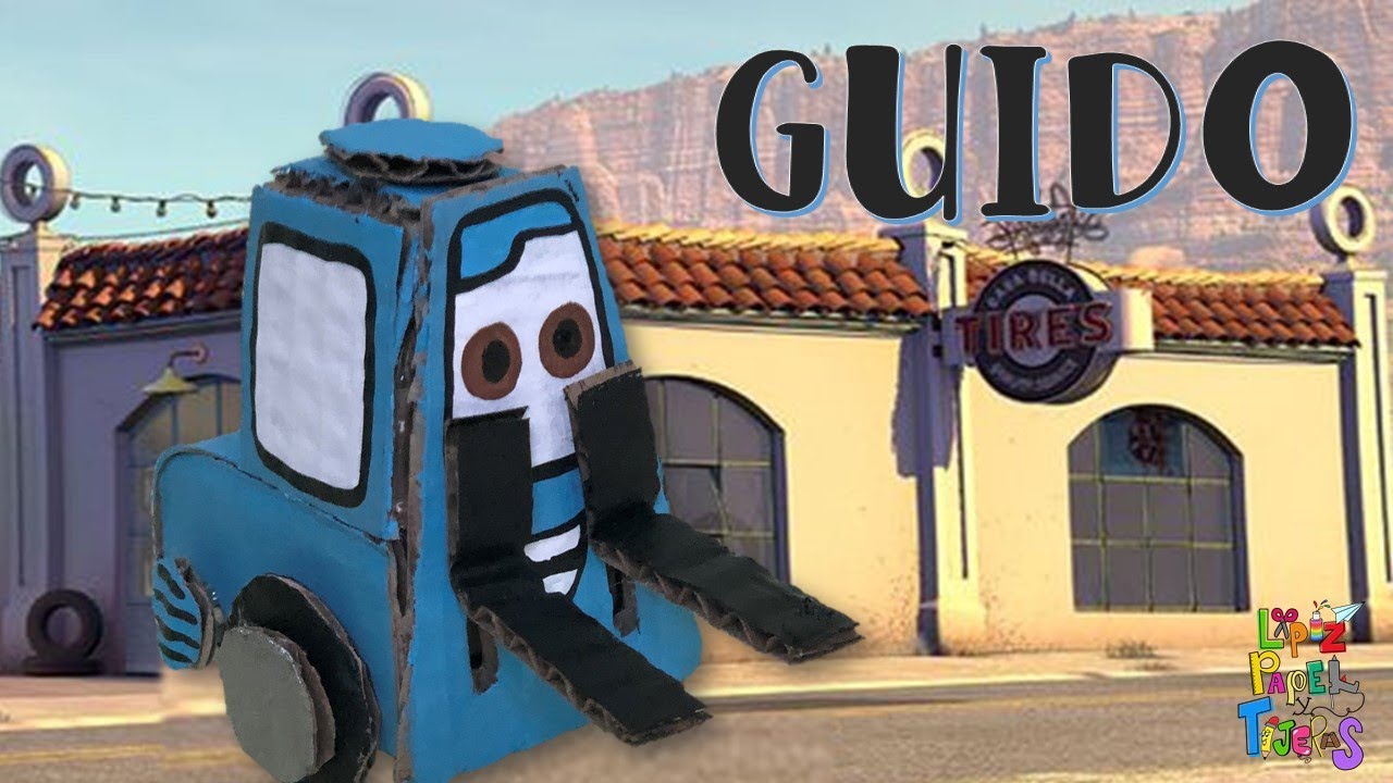 COMO HACER A GUIDO DE CARS CON CARTÓN - Manualidades para niños