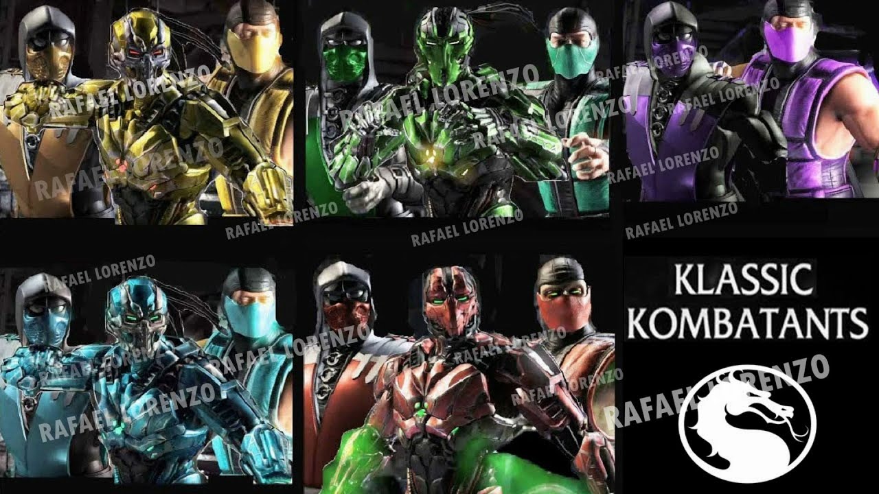 Костюм классического ниндзя и кибер-скина Mortal Kombat MKX SCORPION SUB-ZERO REPTILE SMOKE TREMO...