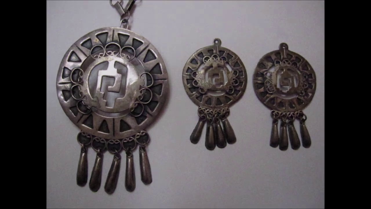Taxco Mexico Israel Sterling Silver Eilat Stone And Precious Stone Vintage Jewelry Collection