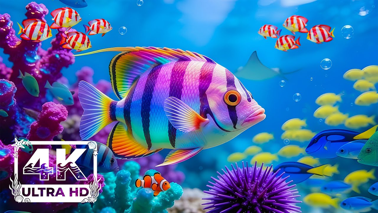 Подводные чудеса 4K 🐳 Удивительный подводный мир | Расслабляющая фортепианная музыка