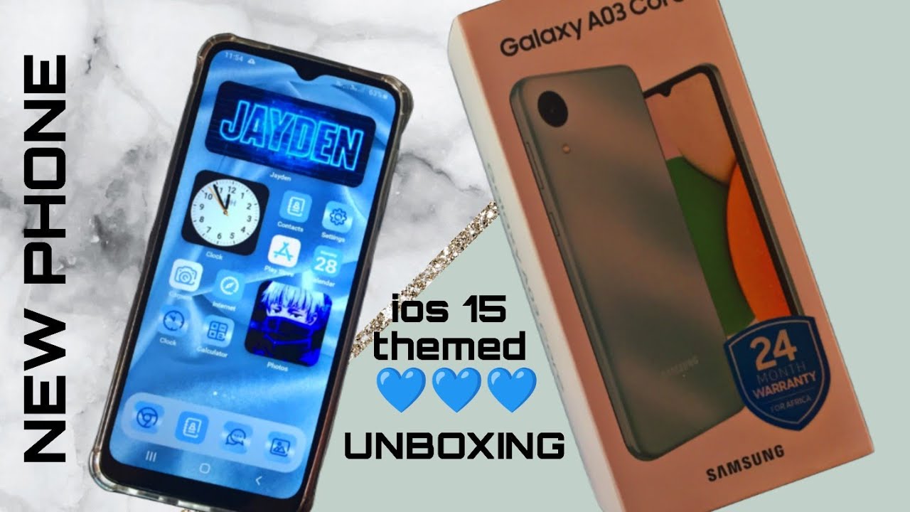 Unboxing Samsung A03 Core + ios 15 theme