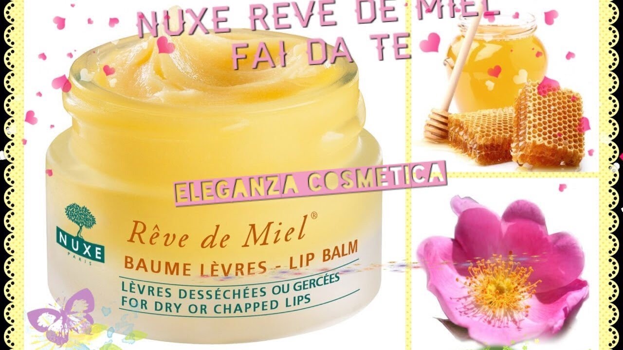 BALSAMO LABBRA al Miele fai da te NUXE - REVE DE MIEL DIY tutorial / lips balm hand made with honey