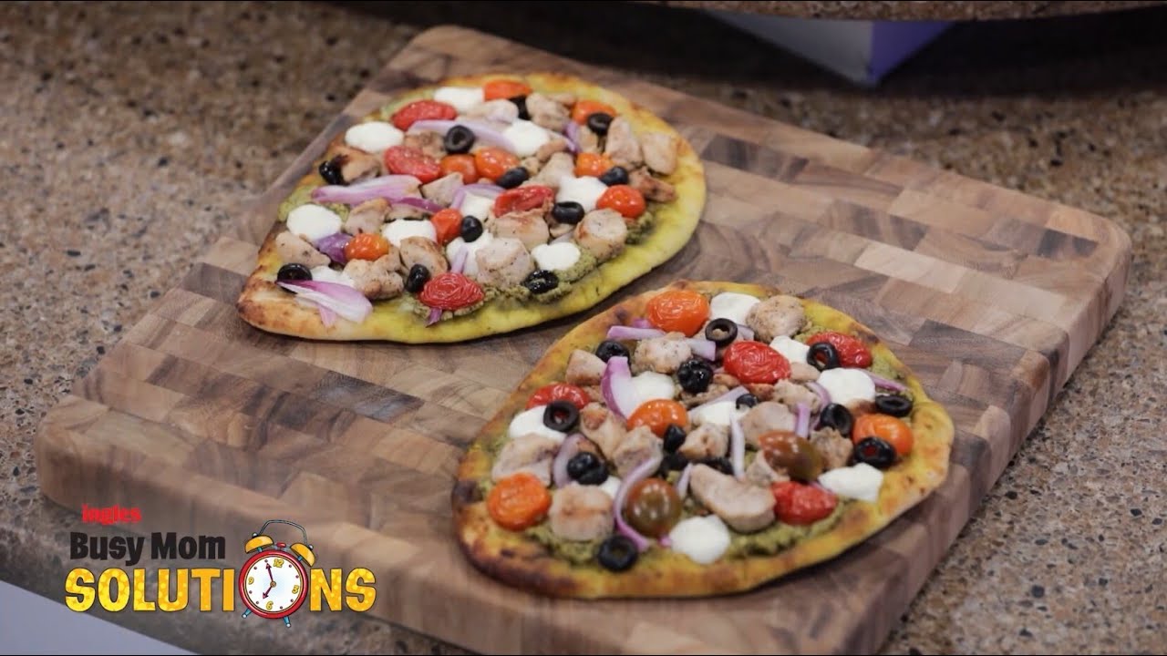 Busy Mom Solutions: Chicken Pesto Flatbread