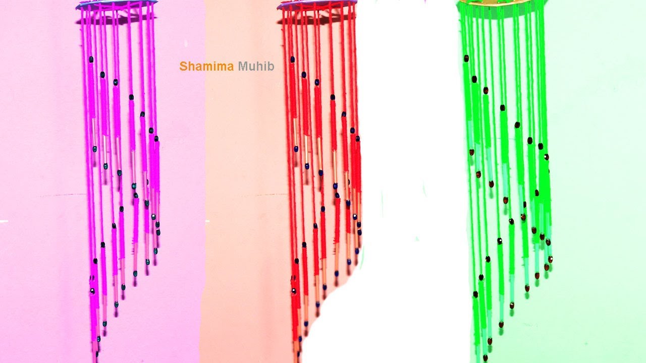 wind chime from straw/ reuse of straw/ home decor idea/ door hanging by straw/ drinking straw idea