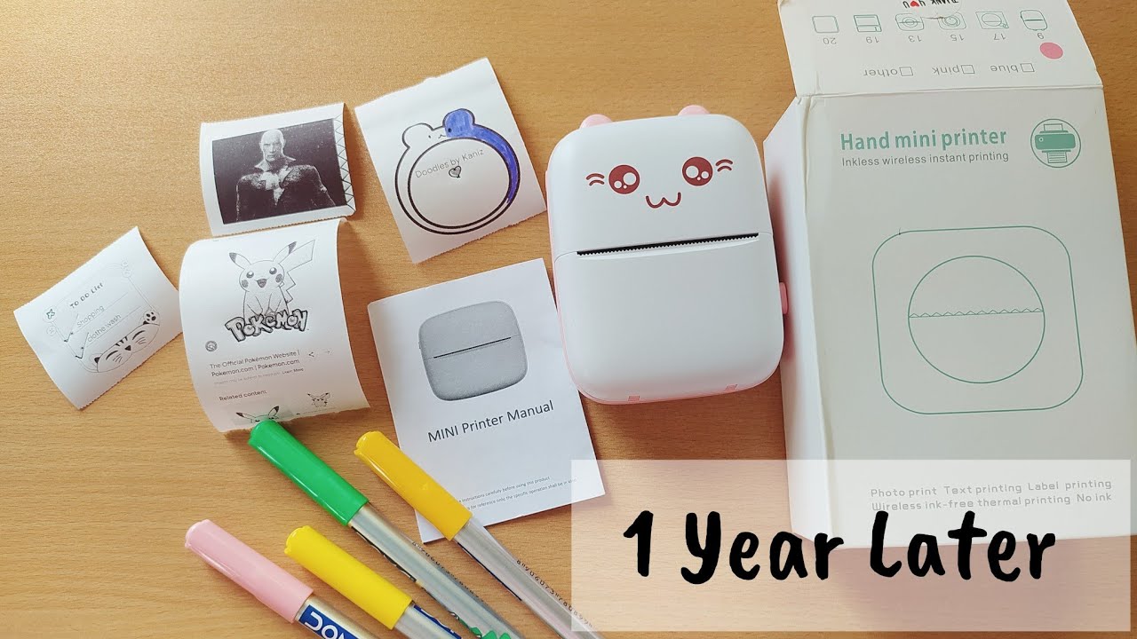 Portable Mini Wireless Thermal Pocket Printer | 1 Year Later Review | #minicutestickerprinter