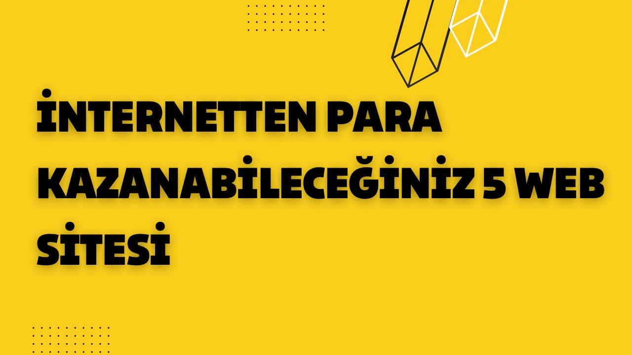 İnternetten para kazanabileceğiniz 5 web sitesi