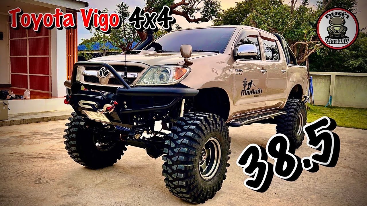 Toyota Vigo 4x4 วางคานแข็ง ยาง 38.5 หล่อลงตัว เท่ทุกมุมมอง กบดำ พาชม