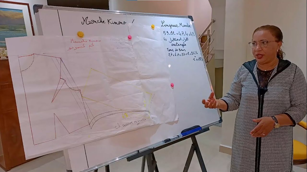 leçon 64   : COMMENT CRÉER LA MANCHE kIMONO?-MODELISME تصميم كم كيمونو