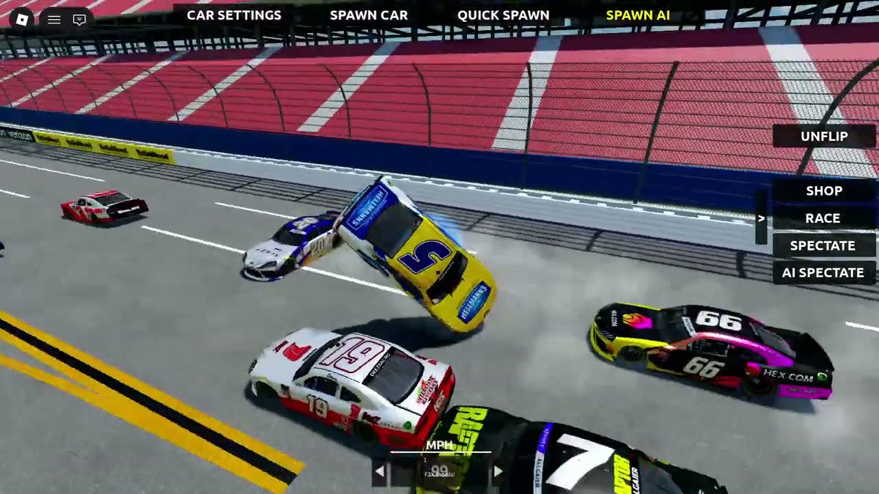 Pummu Talladega AI Crashing But I Have 8x Blowover Physics
