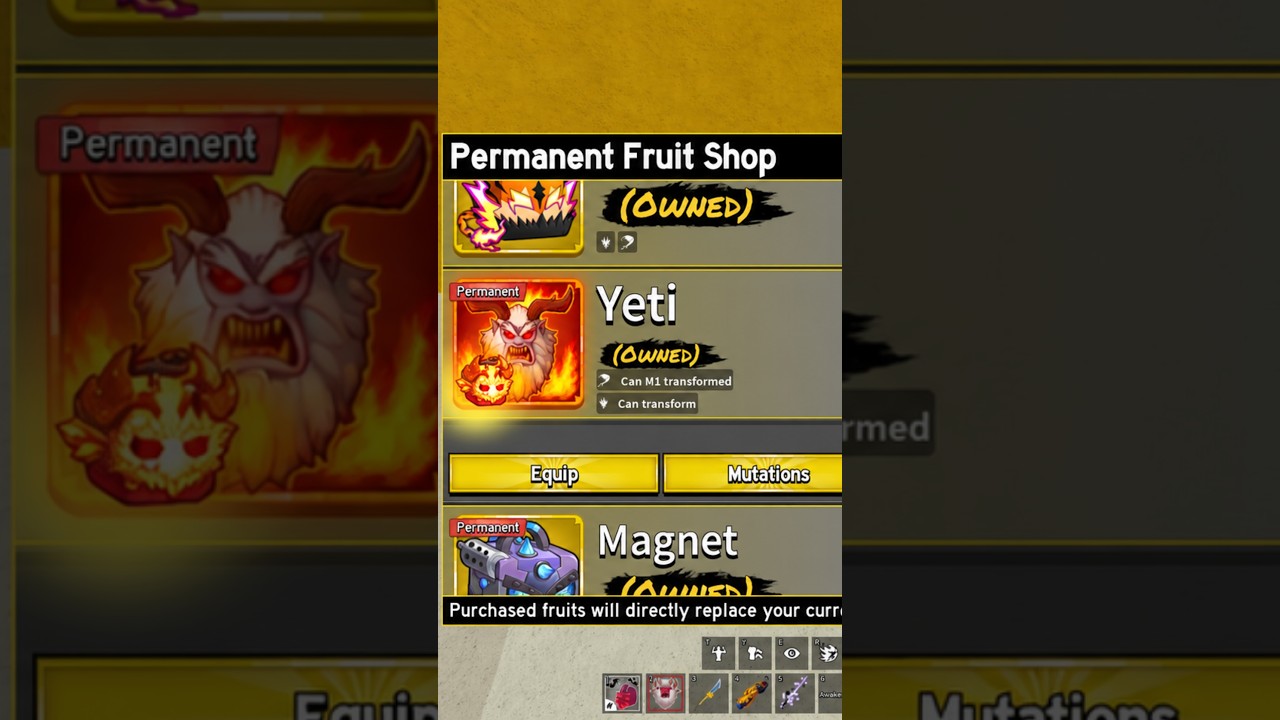 Zioles Help Yeti Fruits 😱 in Blox Fruit #roblox #bloxfruits #fyp #dragonfruit