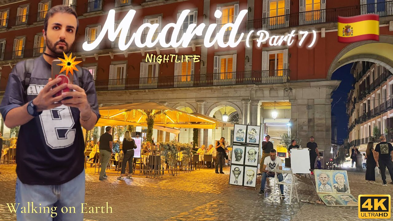 Madrid Nightlife Walk 2025: From Callao to Plaza Mayor | Madrid Walking Tour (4K/60fps) 🇪🇸