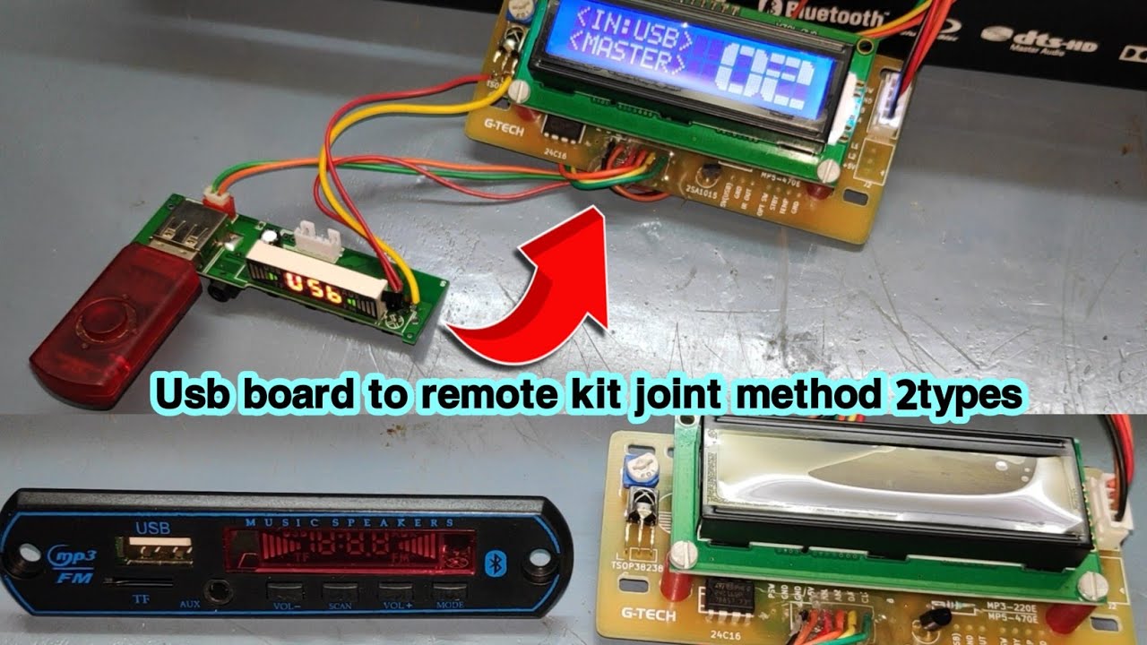 Usb board to remote kit joint method || USB panel remote kit connection