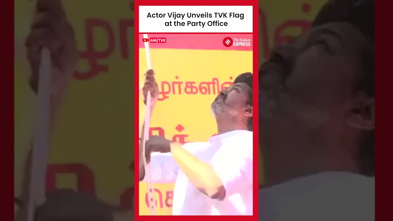 Actor Vijay Unveils Tamilaga Vettri Kazhagam Party Flag in Chennai