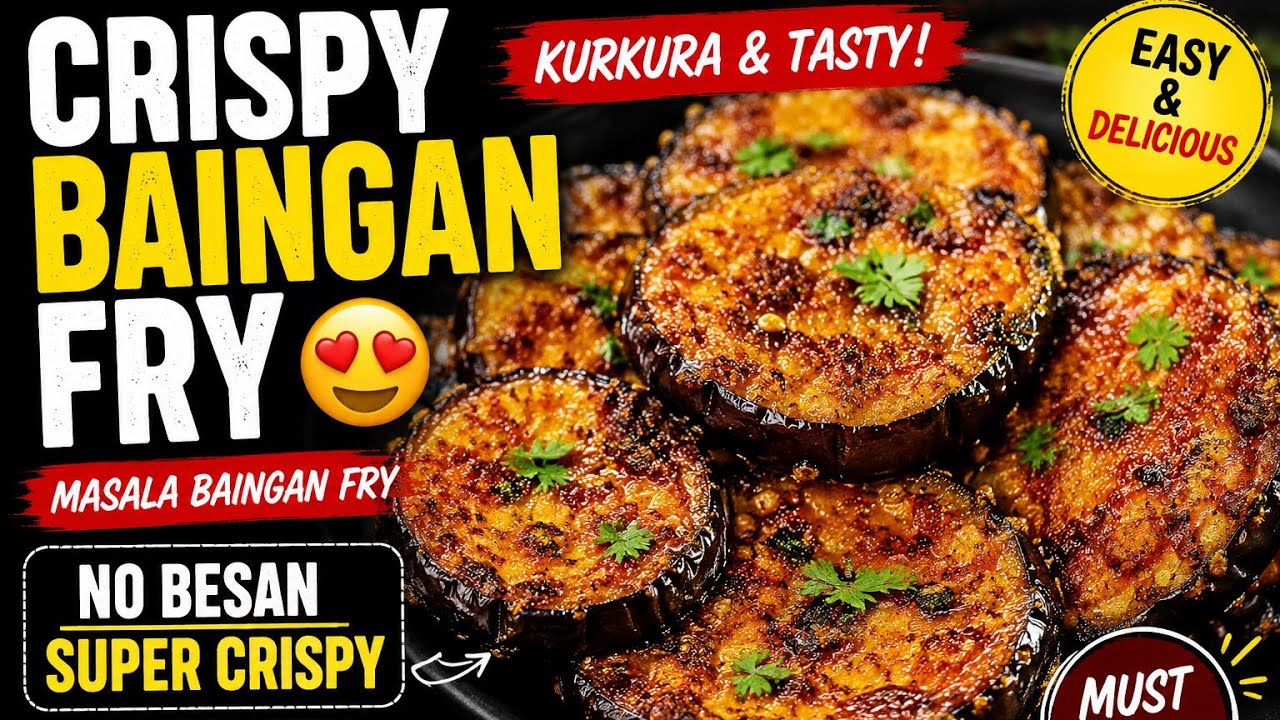 Crispy Baingan Fry 😋 | Extra Crispy Brinjal Recipe | Easy & Tasty