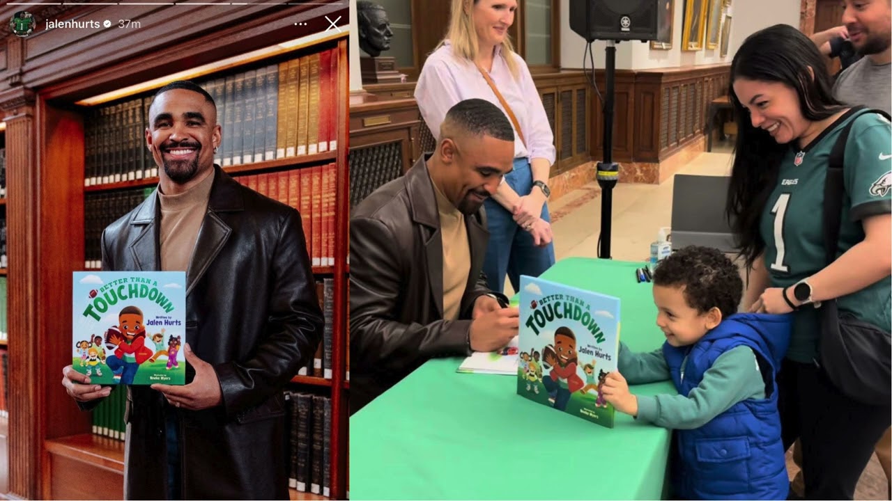 Jalen Hurts promotes his new children's book Better Than a Touchdown
