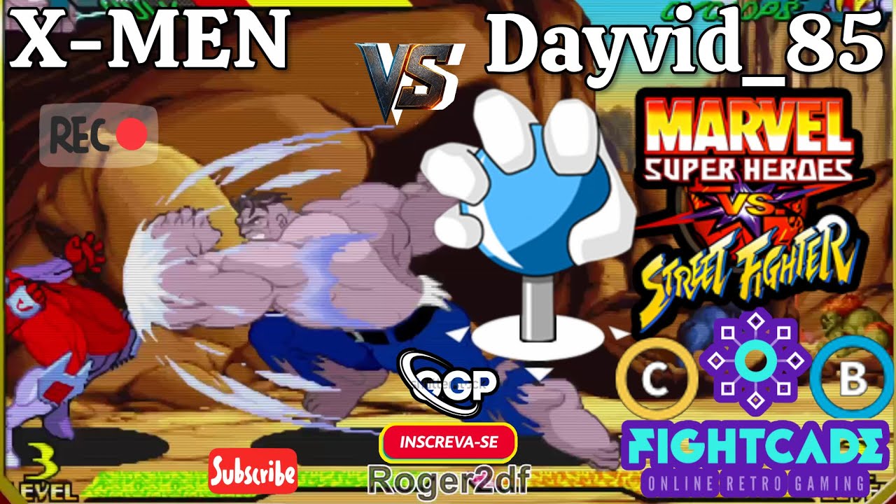 Marvel Super Heroes vs Street✅RANK((C))X-MEN🆚Dayvid_85((B))🟢FT7🟢Fightcade2🥉ONLINE🎮 LUTA🔴TENSA🥉TOP!!💥