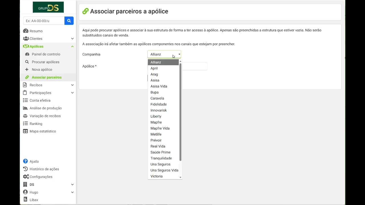 Associar apólice ao consultor