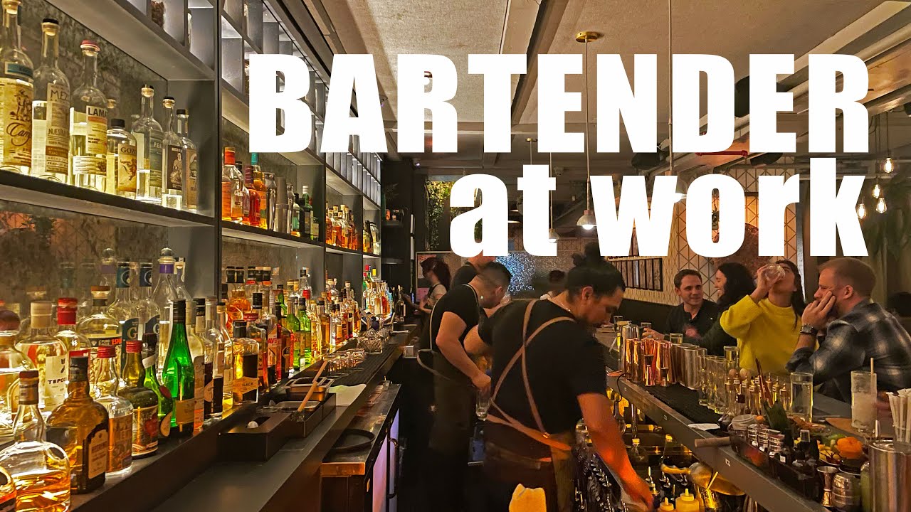 POV: Bartender at work at MACE bar NYC.