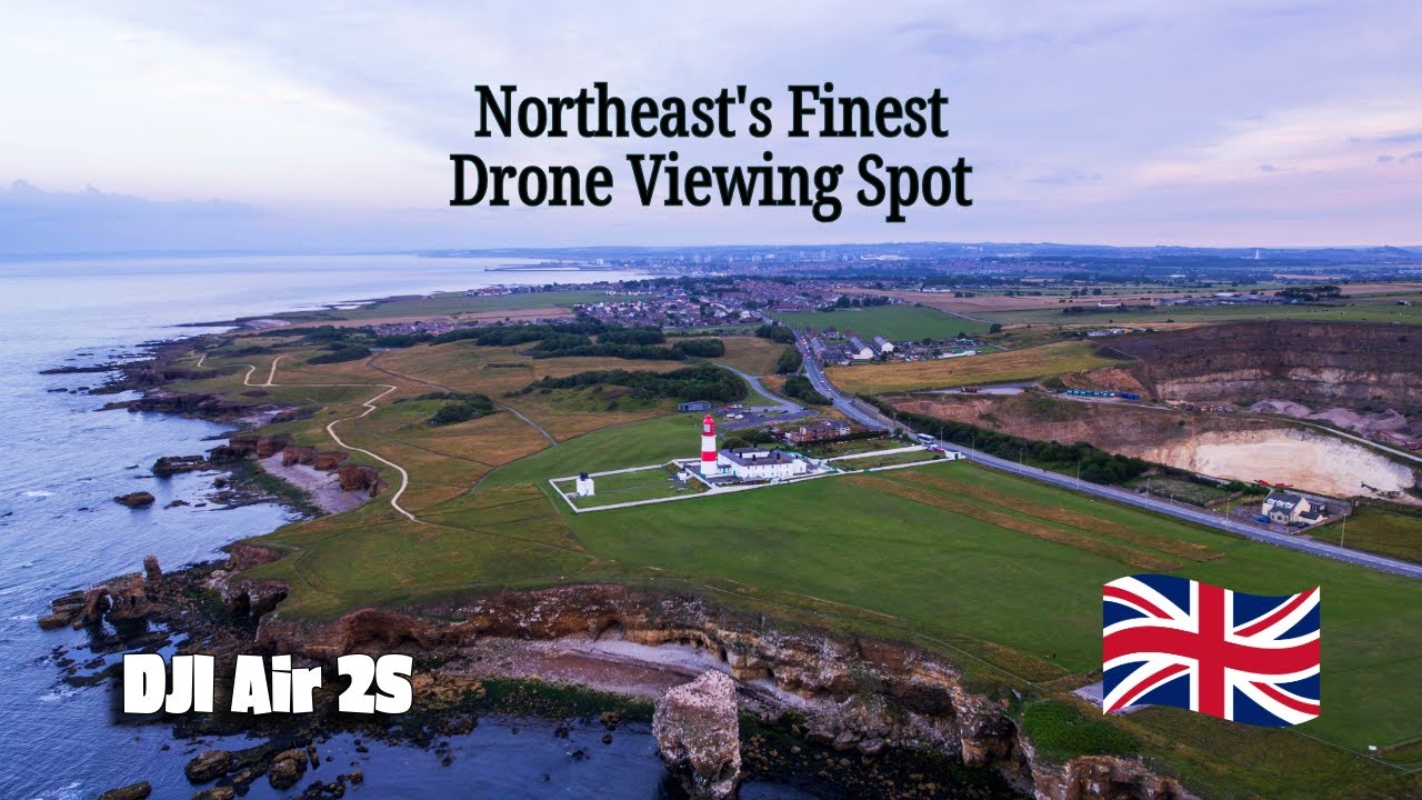 Top Drone Spot in North East - Souter Lighthouse & Dramatic Cliffs | 5K DJI Air 2S Flight at Dusk