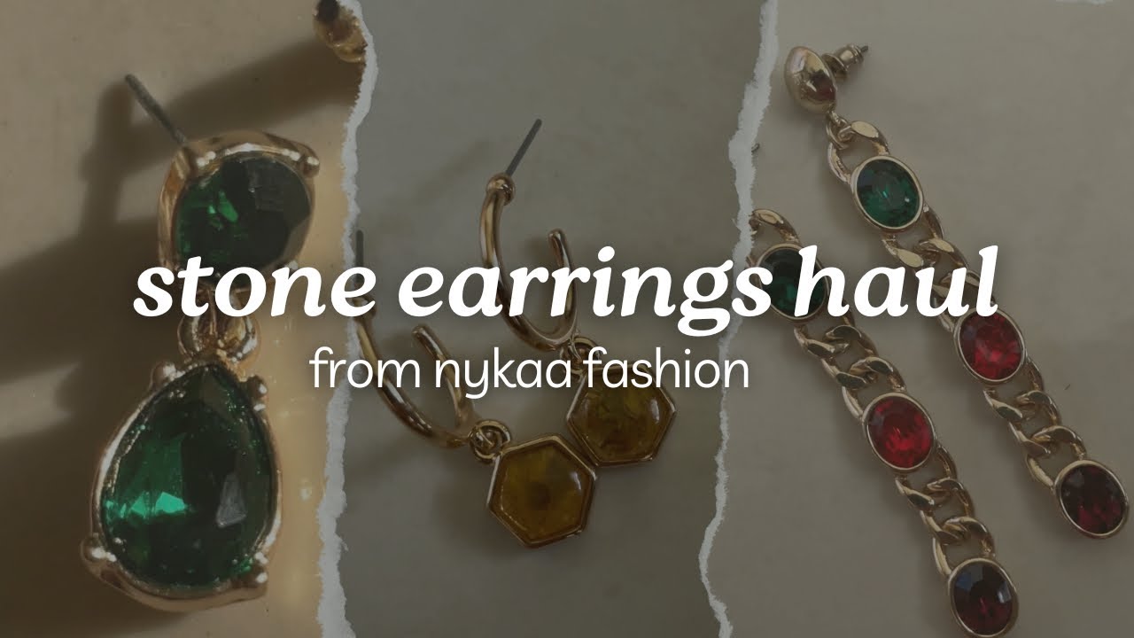 Покупка сережек с камнями на Nykaa Fashion.