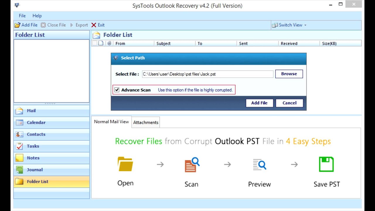 Как восстановить PST файл MS Outlook