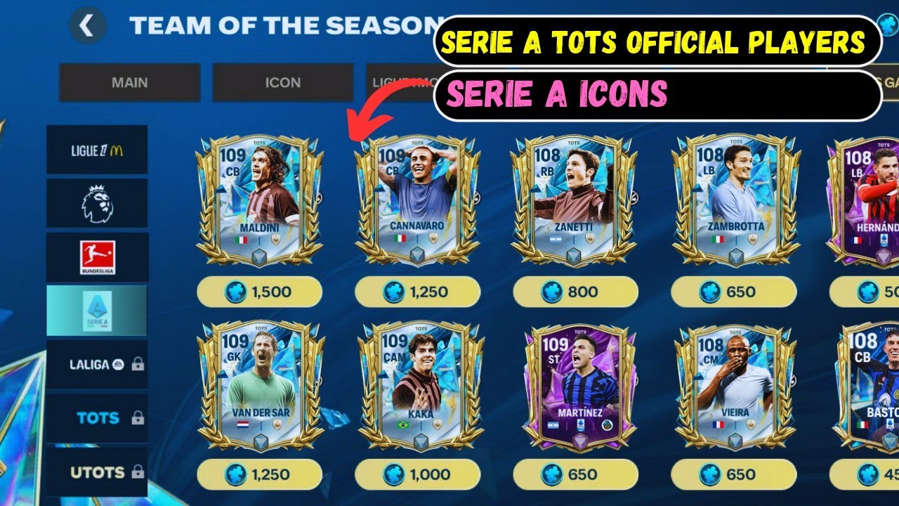 Serie A TOTS Icons!! 109 Maldini!! 109 Cannavaro!! Officially Confirmed TOTS | Fc Mobile