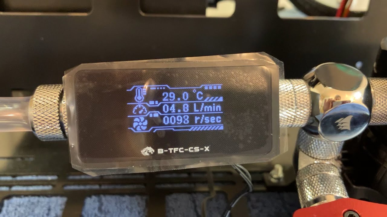 Installing Bykski B-TFC-CS-X PC water flow temp meter