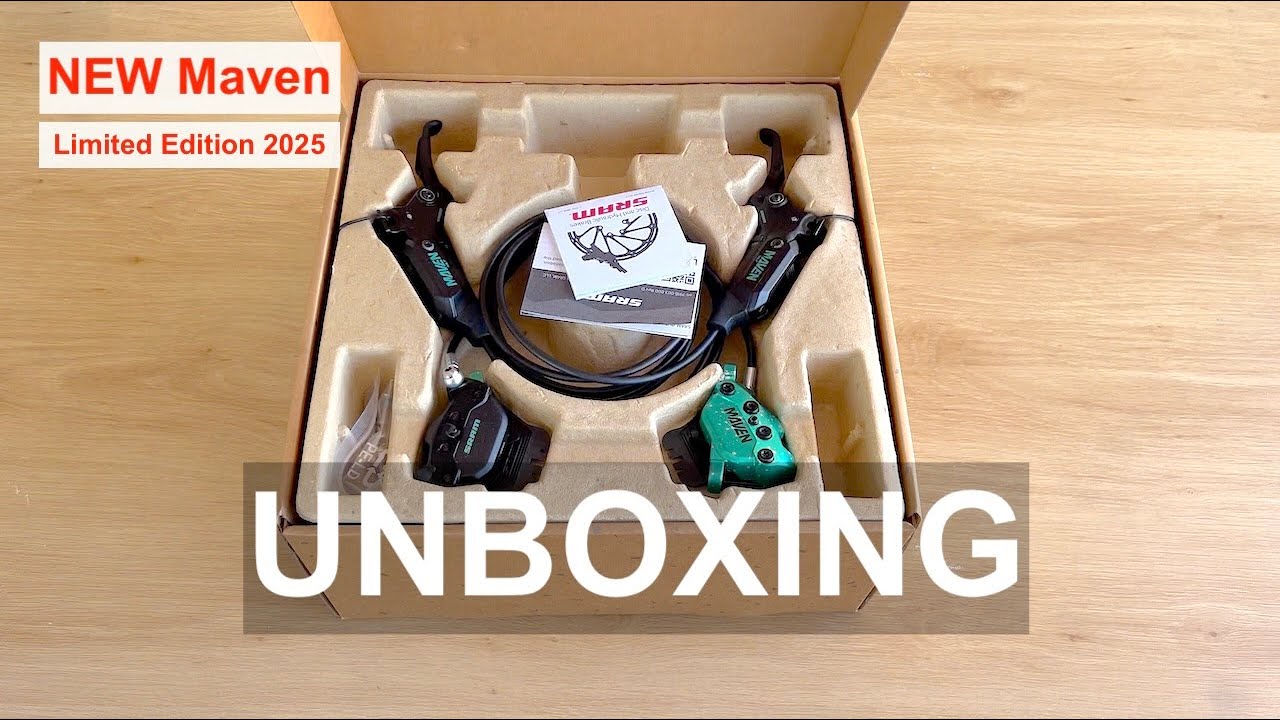 SRAM Maven Ultimate Brake Expert Kit - Teal Splatter Colour - Unboxing (4K)