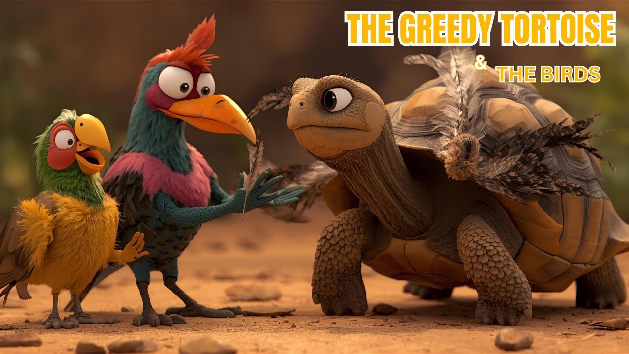 African Moonlight Tales | The Greedy Tortoise And The Birds  | African Folktales for Kids & Families