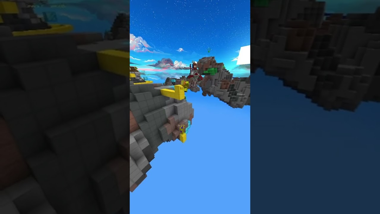 EPIC Double block clutch in Hypixel Bedwars? #hypixel #minecraft