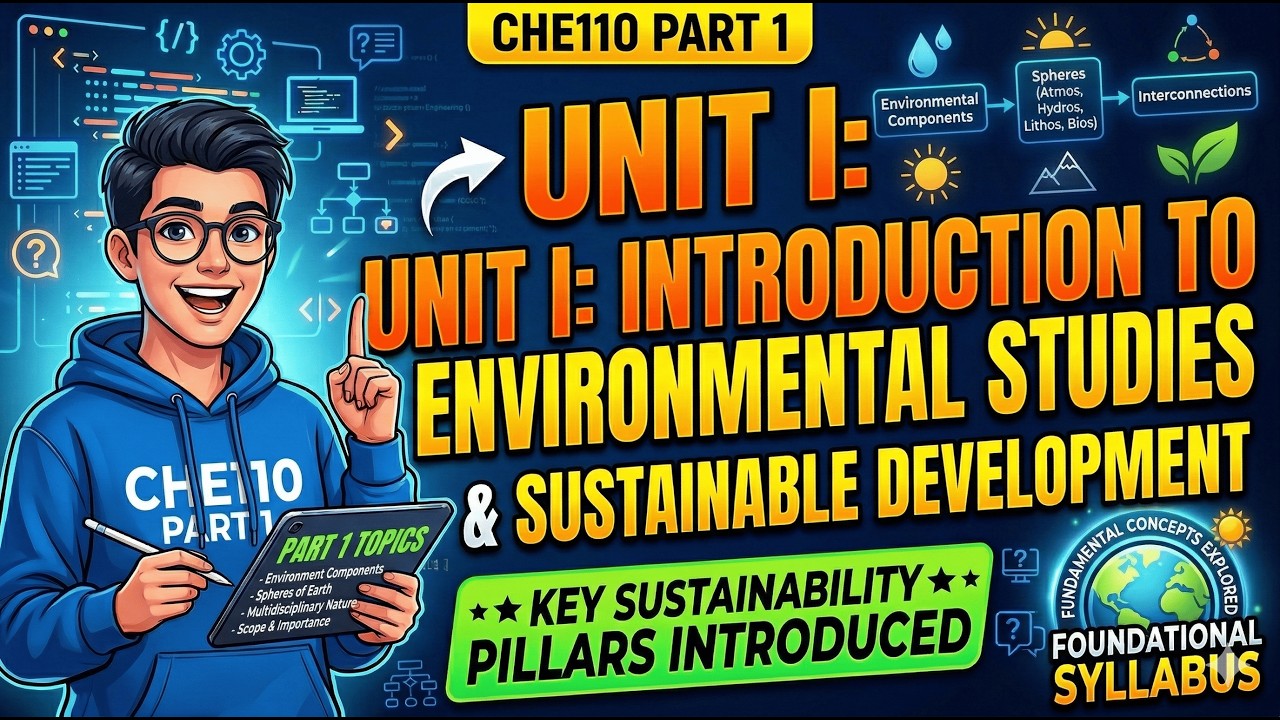 CHE110 Environmental Studies – Unit 1 Part 1 |Introduction to Environment & Sustainable Development