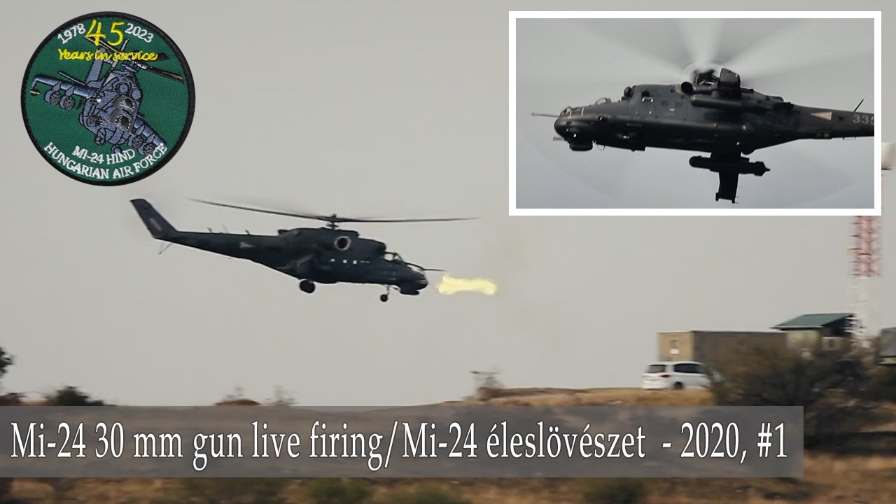 Mi-24 30 mm gun live firing/Mi-24 éleslövészet  - 2020, #1 - #military #mi24 #ми24 #helicopter