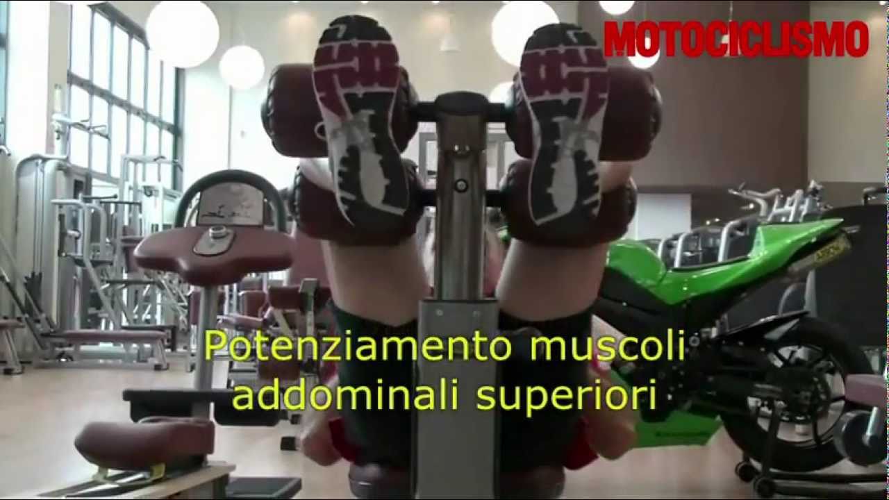Preparazione atletica in palestra per la guida della moto in pista.mp4