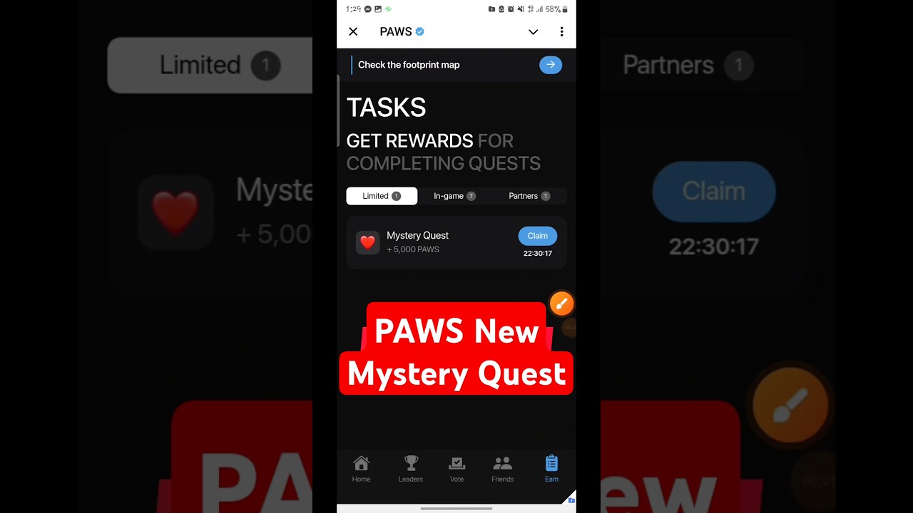 Paws New task Mystery Quest | How To Complete Paws Mystery Quest Task | Paws Airdrop Mystery Quest