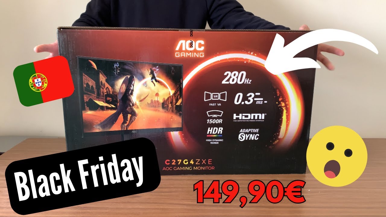Monitor AOC 280Hz - Unboxing - Black Friday em Portugal (início de um setup gamer)