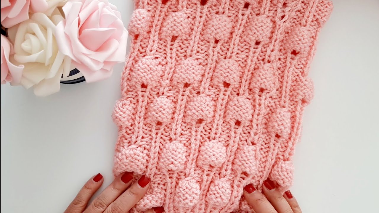 MOTIVO ALBERO 3D N° 41 / 3D Bobble stitch knit/ puntada de arbol de punto 3D