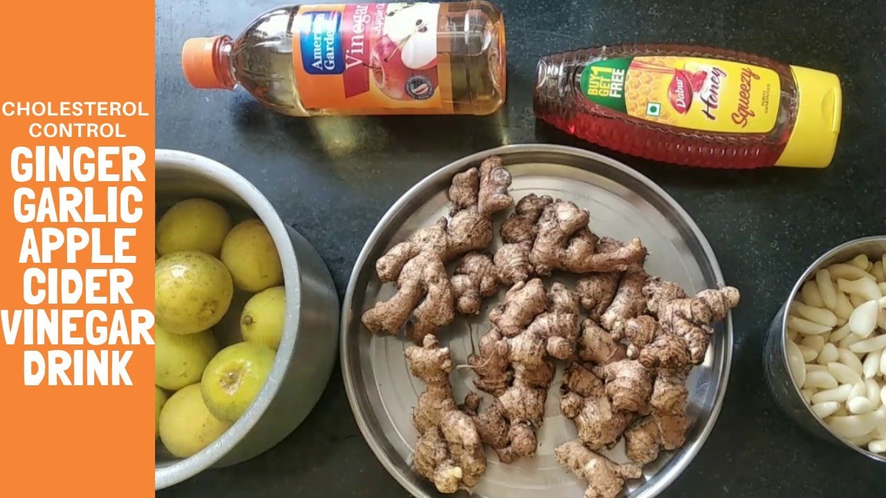 Ginger, garlic, lemon, honey, apple cider vinegar drink|  weight loss| cholesterol control| Immunity