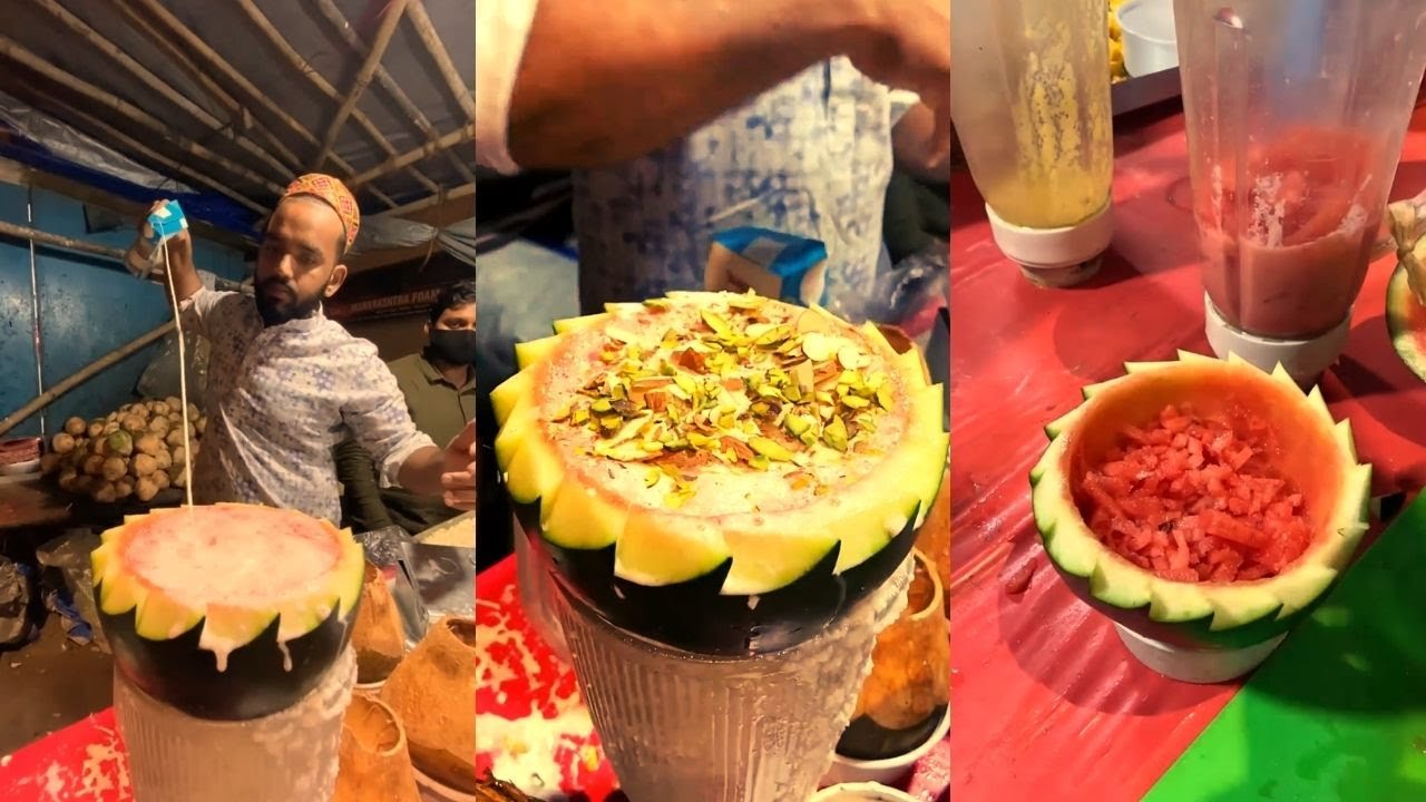 Watermelon Milkshake Street Food | Watermelon Milkshake Recipe | Food Zester.