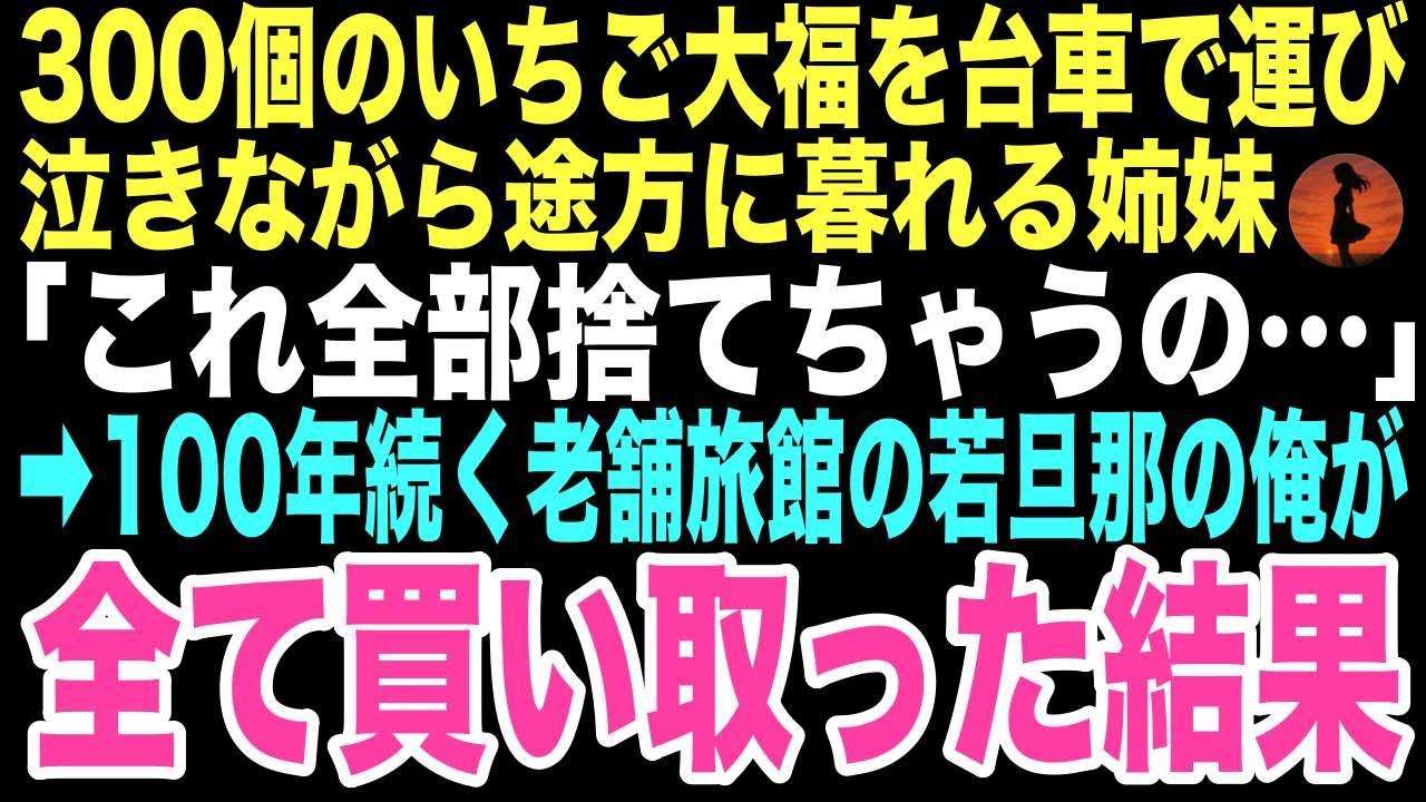 【感動する話】「どうしよう。これ、全部捨てちゃうの？」朝もやの路地で小さな姉妹が涙を浮かべて大量の段ボールに入ったイチゴ大福の前に座り込んでいた。声をかけたあの日、こんな運命が待っているとは…【朗読】