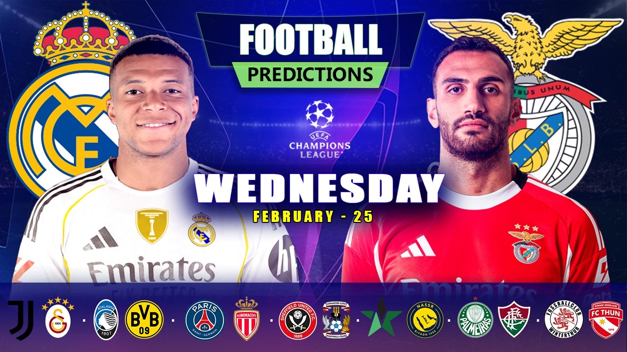 UEFA Champions League 25 February | Possible Scores, Corners & Cards | Golden Picks Plus