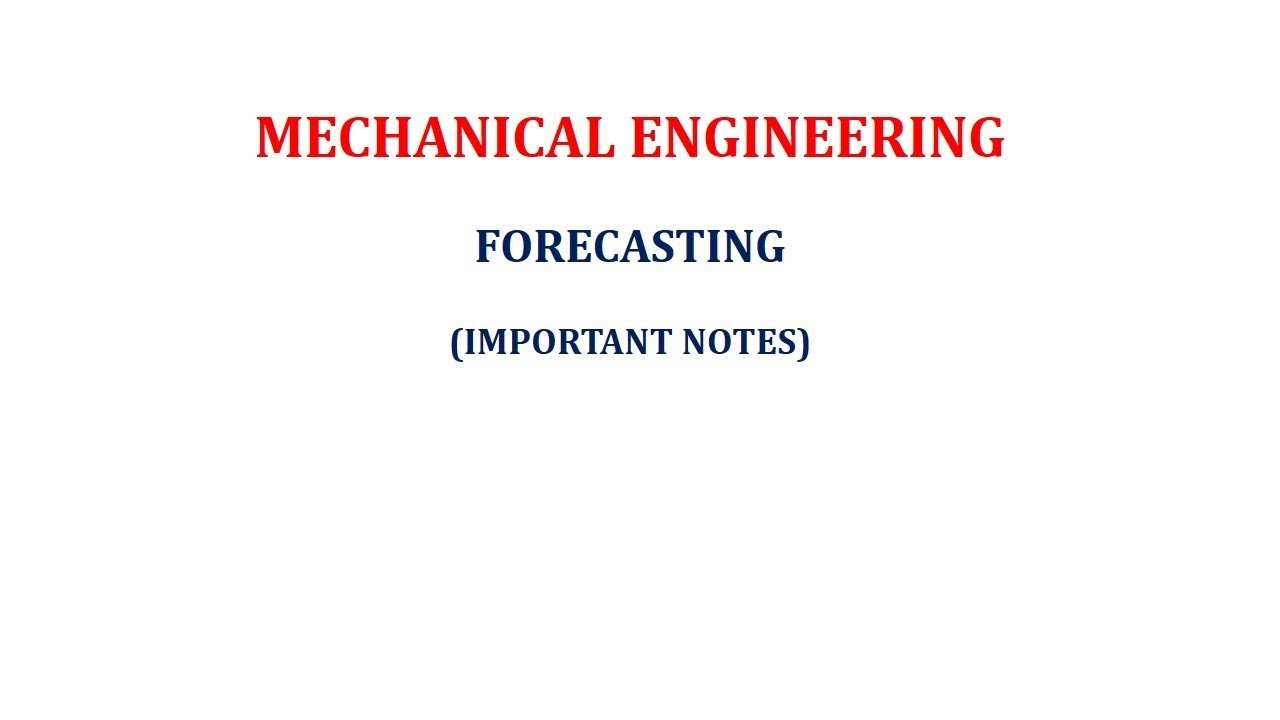 Forecasting | GATE | ESE | TANCET | TRB | TNEB | MECHANICAL #MastersAcademy