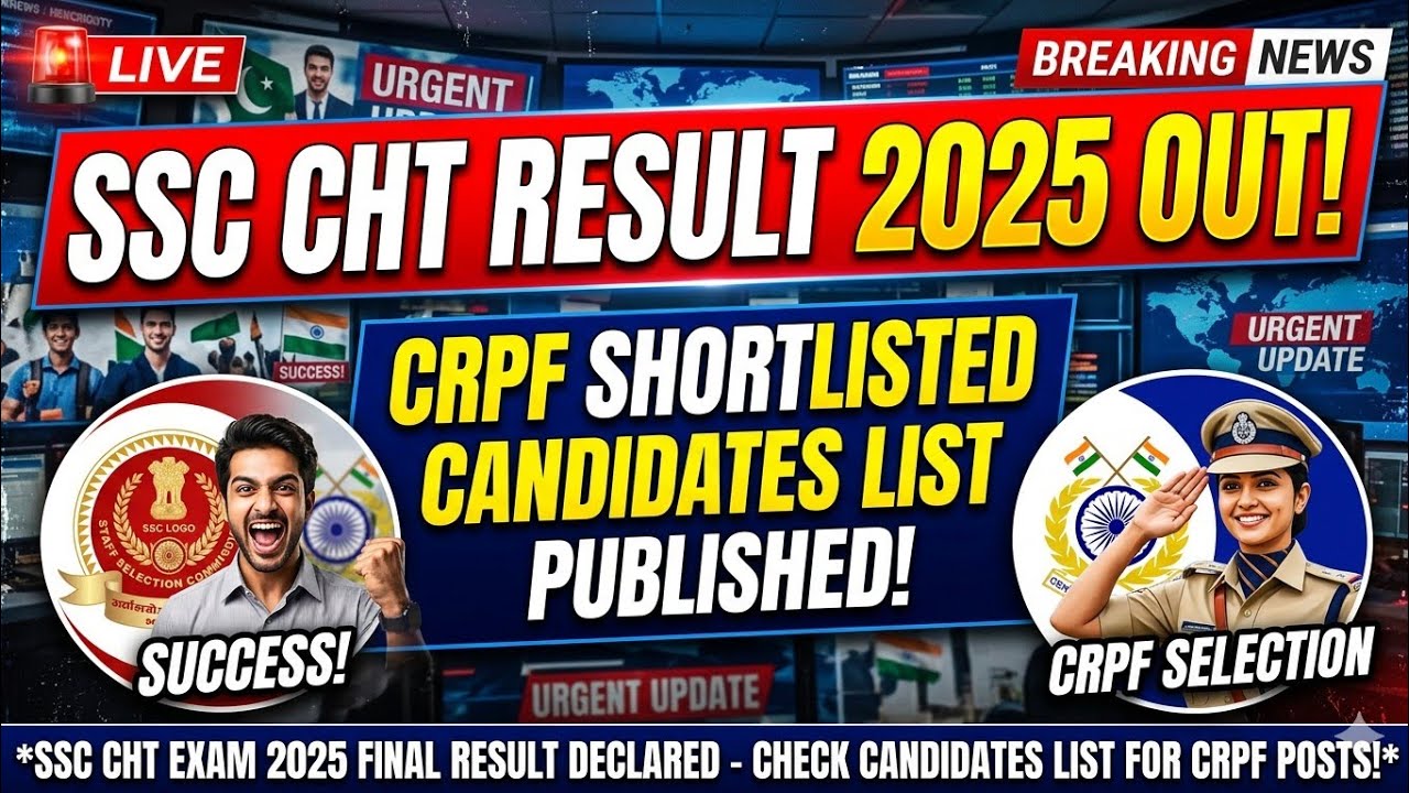 SSC CHT EXAM 2025 RESULT OUT #ssccht #sscresults 
