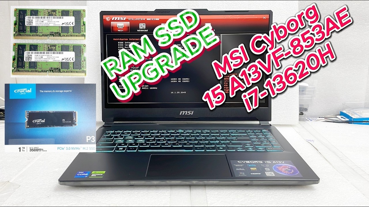 MSI Cyborg 15 A13VF i7-13620H RAM SSD Upgrade | 9S7-15K111-853 | MSI Cyborg 15 A13VF-853AE