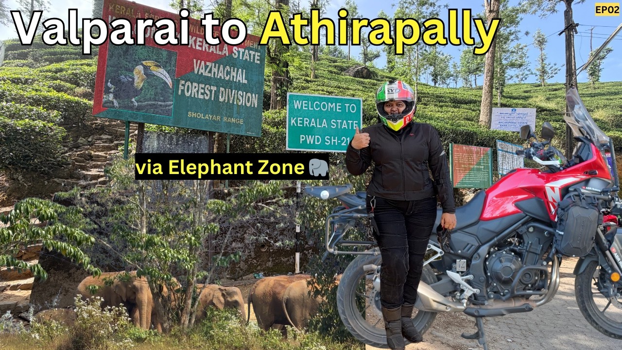 Valparai to Athirapally via Jungle road in Honda NX500|Encountered Elephant|Kerala Series|EP02