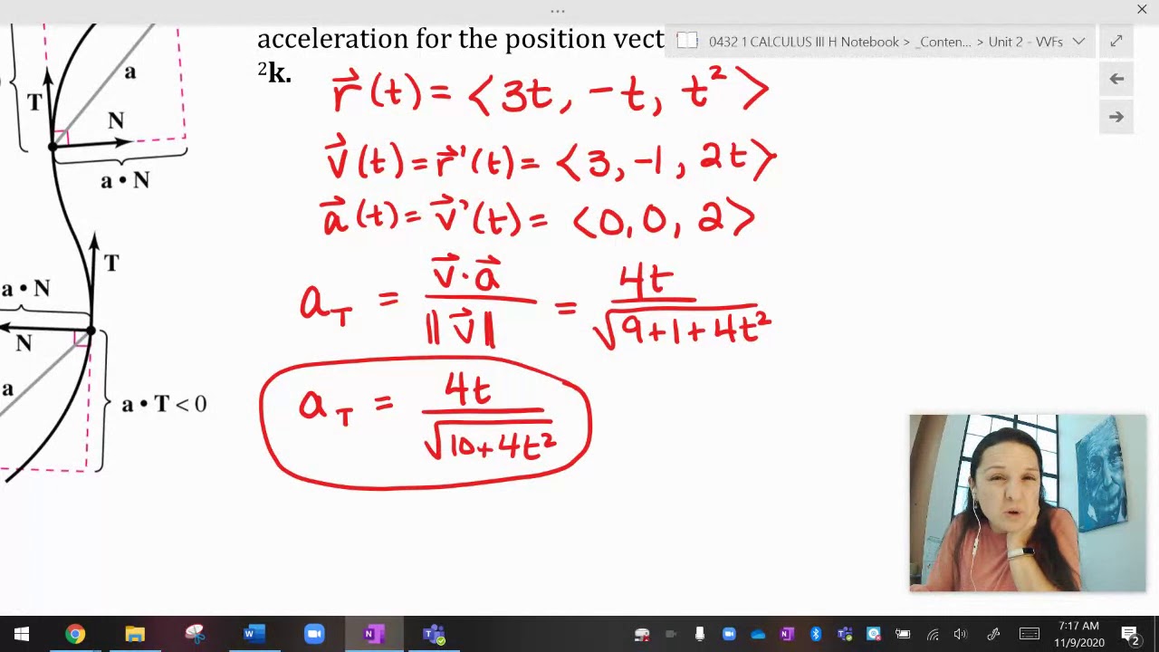 Tangential and Normal Components of Acceleration for VVFs