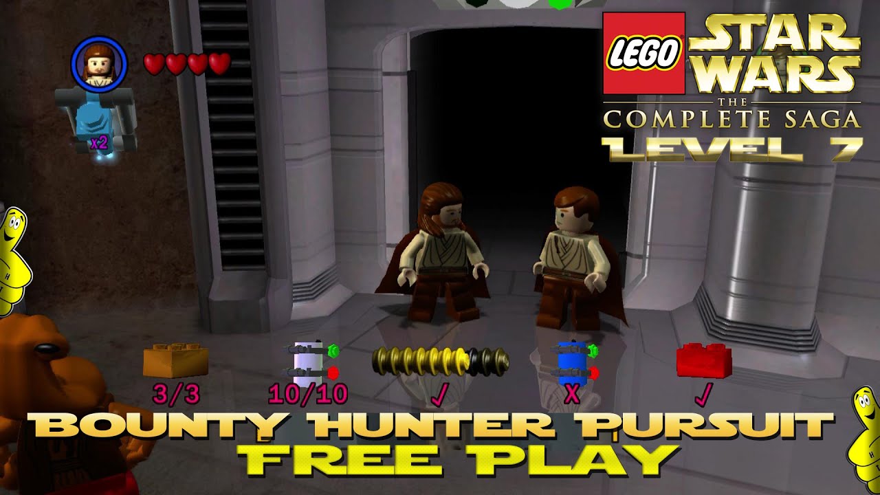 Lego Star Wars TCS: Ep 2 Chap 1 / Bounty Hunter Pursuit FREE PLAY (All Collectibles) - HTG