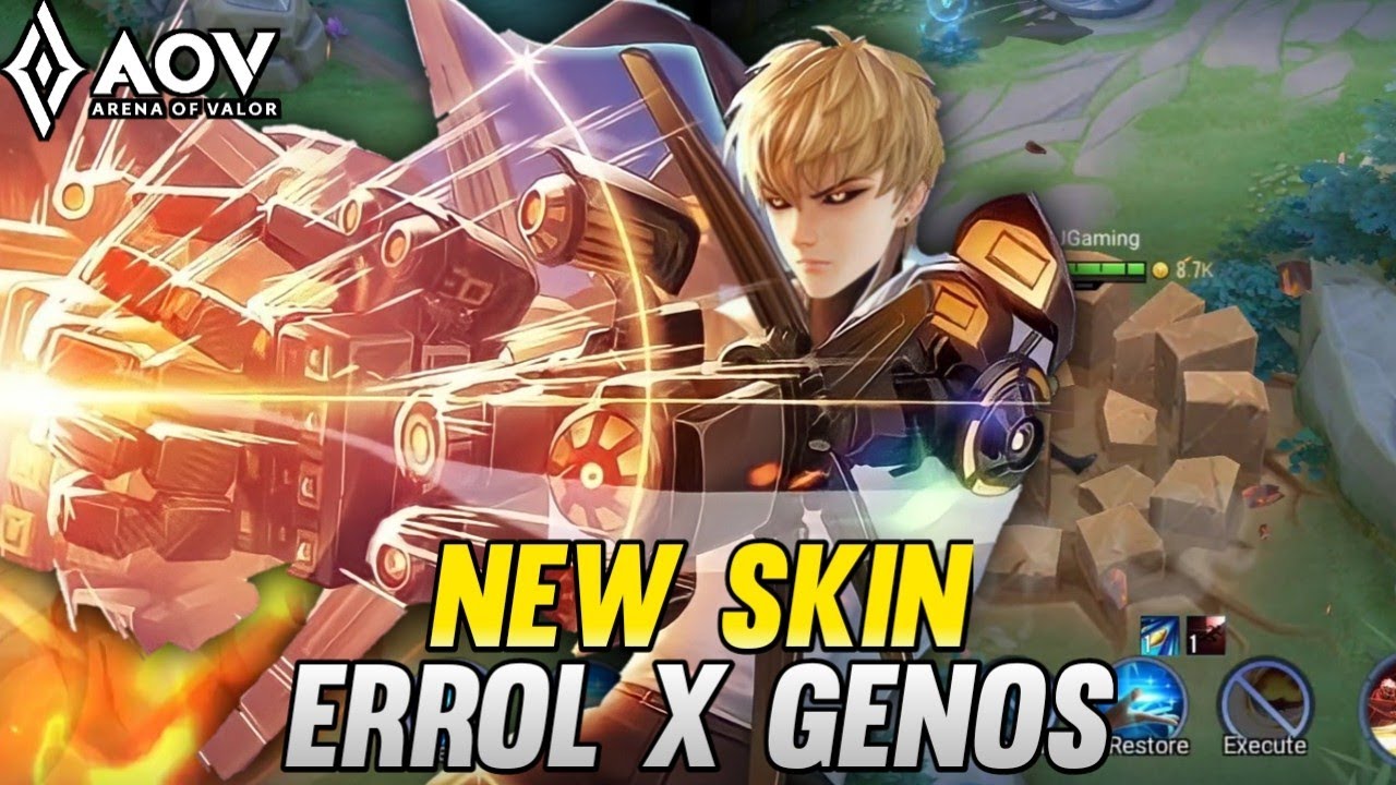 AOV : NEW SKIN ERROL X GENOS | AOV X ONE PUNCH MAN | EFFECT REVIEW - ARENA OF VALOR