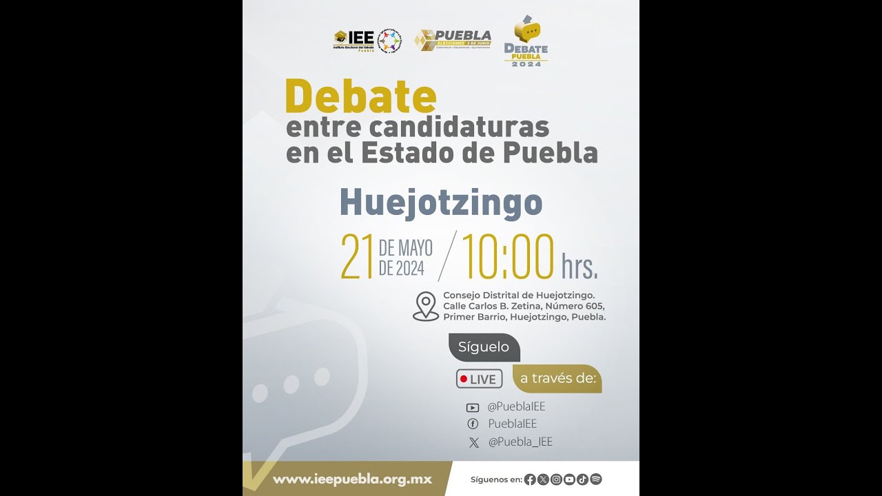 Debate entre candidaturas en el Estado de Puebla: Huejotzingo