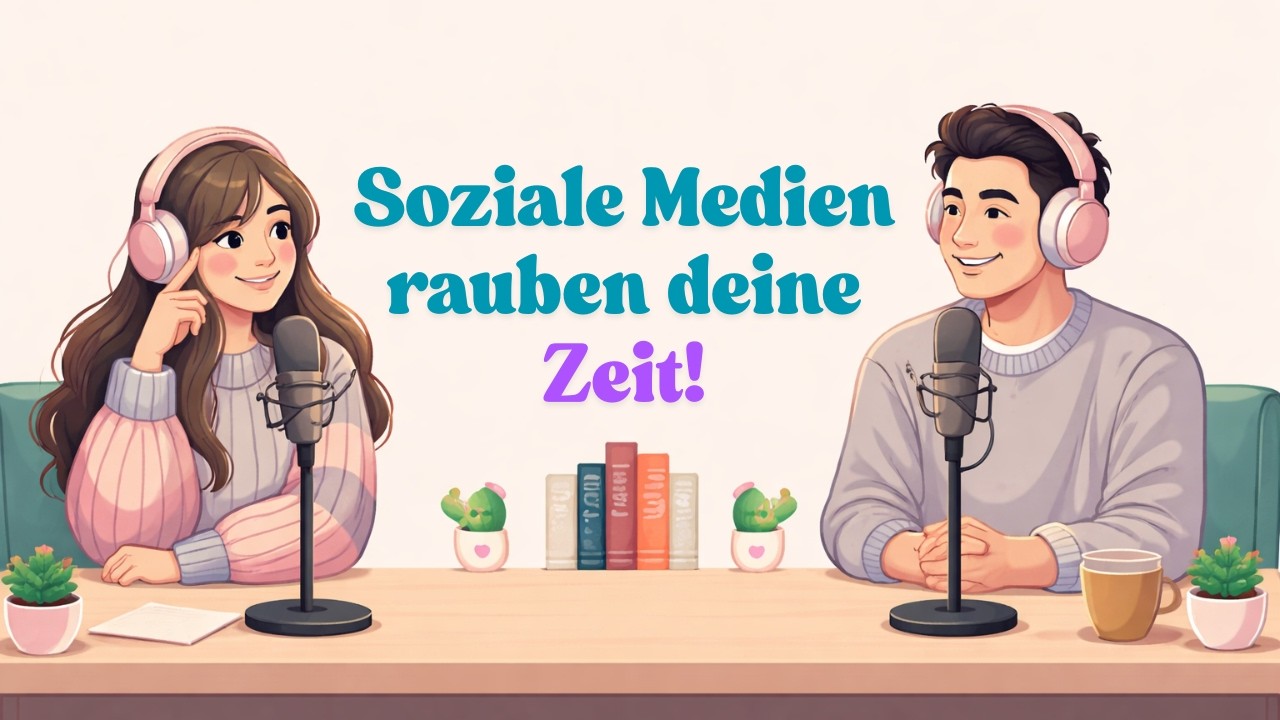 Deutsch lernen A1–B1: Zeitverschwendung in sozialen Medien vermeiden | Podcast Dialog