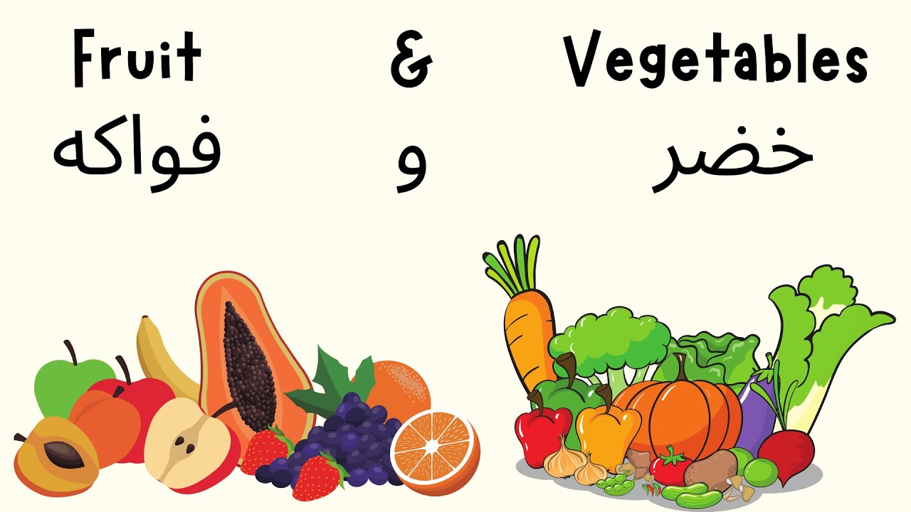 Learn english vocabulary: Fruit and vegetables in english تعلم نطق الفواكه و الخضر باللغة الانجليزية